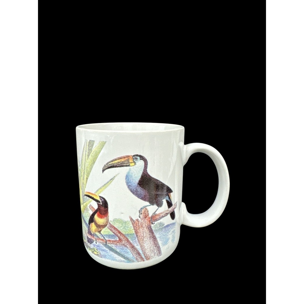 The Nature Company 1990 Coffee Mug 12oz Toucan Exotic Birds Vtg Rare Collectible